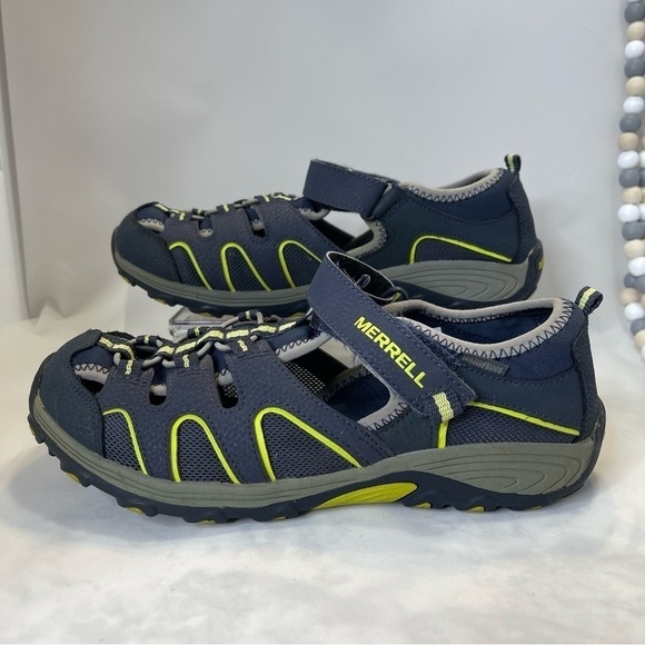 Merrell's ML-B H20 Hiker Sandals Size 7W Textile/Leather Upper Blue/Green - Picture 5 of 11